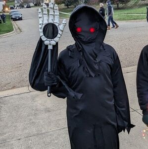 Black Hooded Costume with Red Eyes Reeper